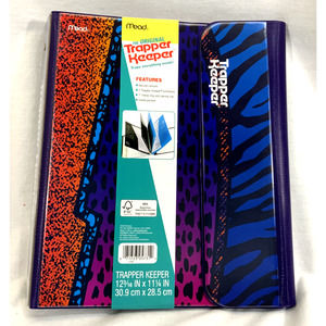 Trapper Keeper Animal Print Binder Retro Vtg 80s 90s Folder Mead‎